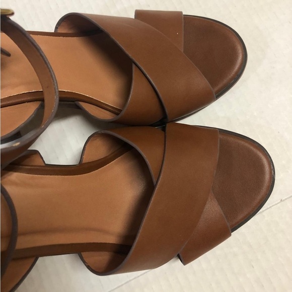 Target A New Day Beatriz Cross Band Stacked Heel Pumps Brown Size 9 - Picture 6 of 13
